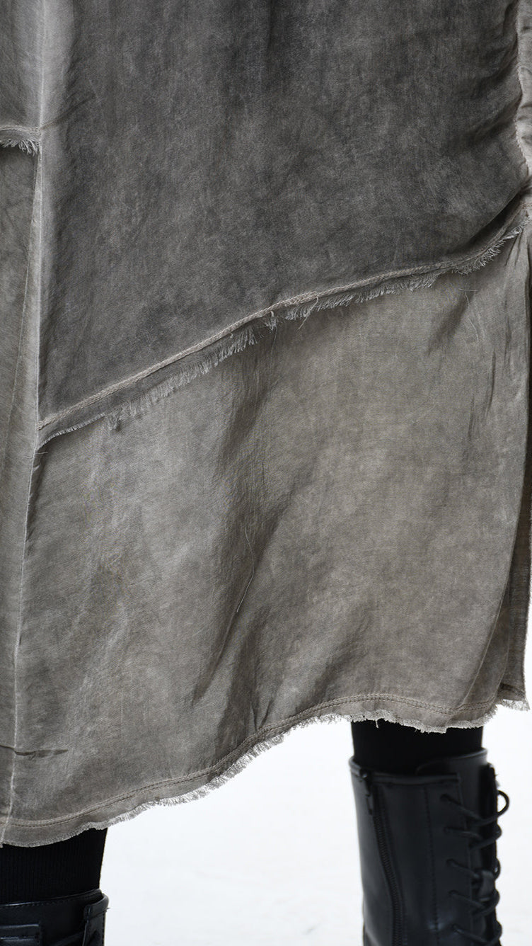 A39B SM45625 DRESS Satin Viscose Green Tuscany - Grey