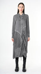 A39B SM45625 DRESS Satin Viscose Green Tuscany - Grey