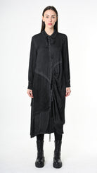 A39B SM45625 DRESS Satin Viscose Green Tuscany - Grey