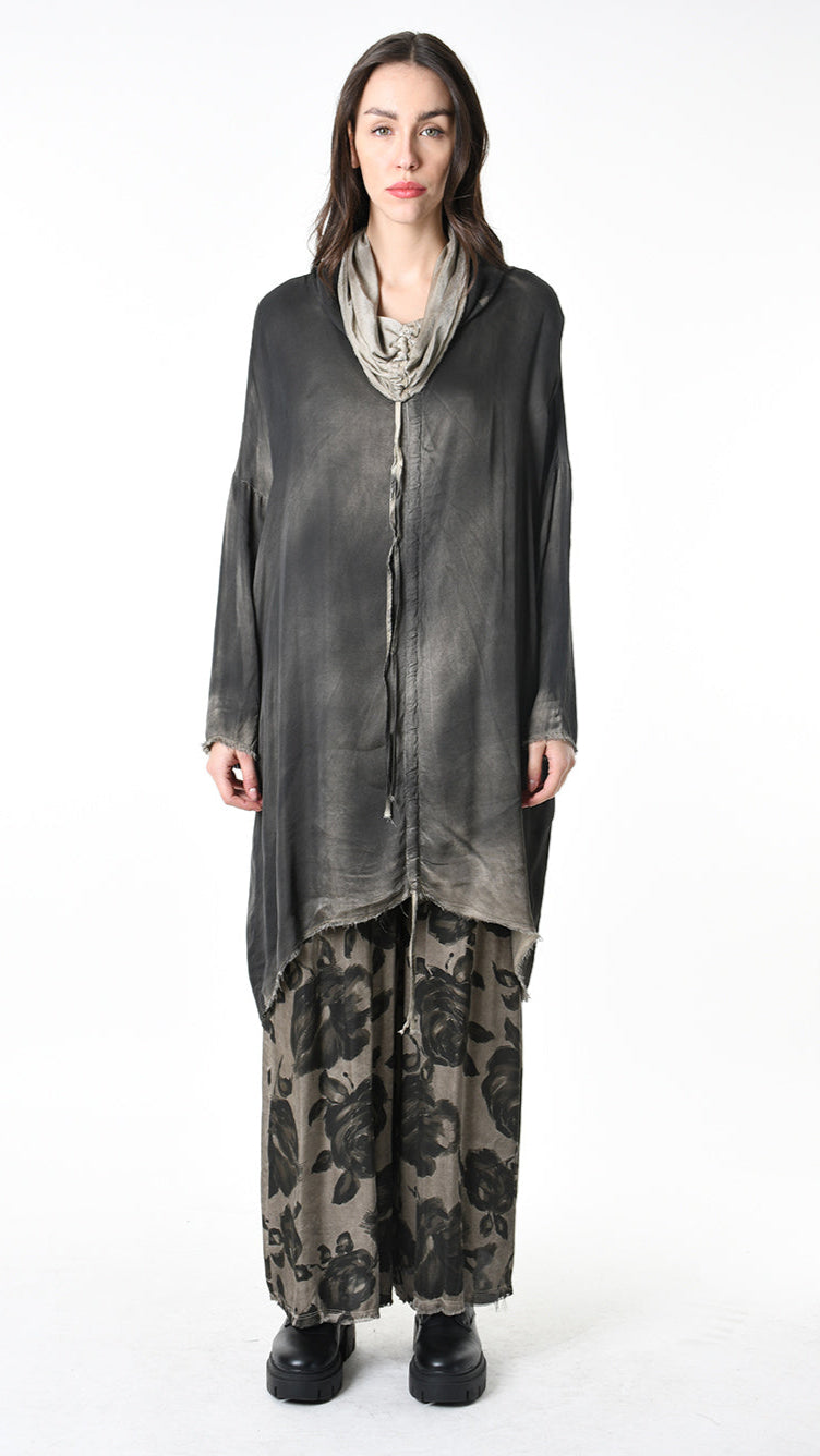 A39B SM45725 DRESS Satin Viscose Green Tuscany - Grey