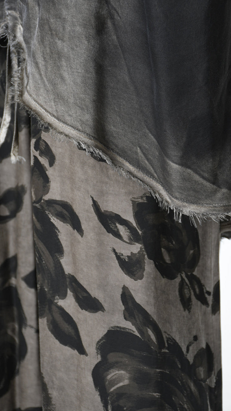 A39B SM45725 DRESS Satin Viscose Green Tuscany - Grey