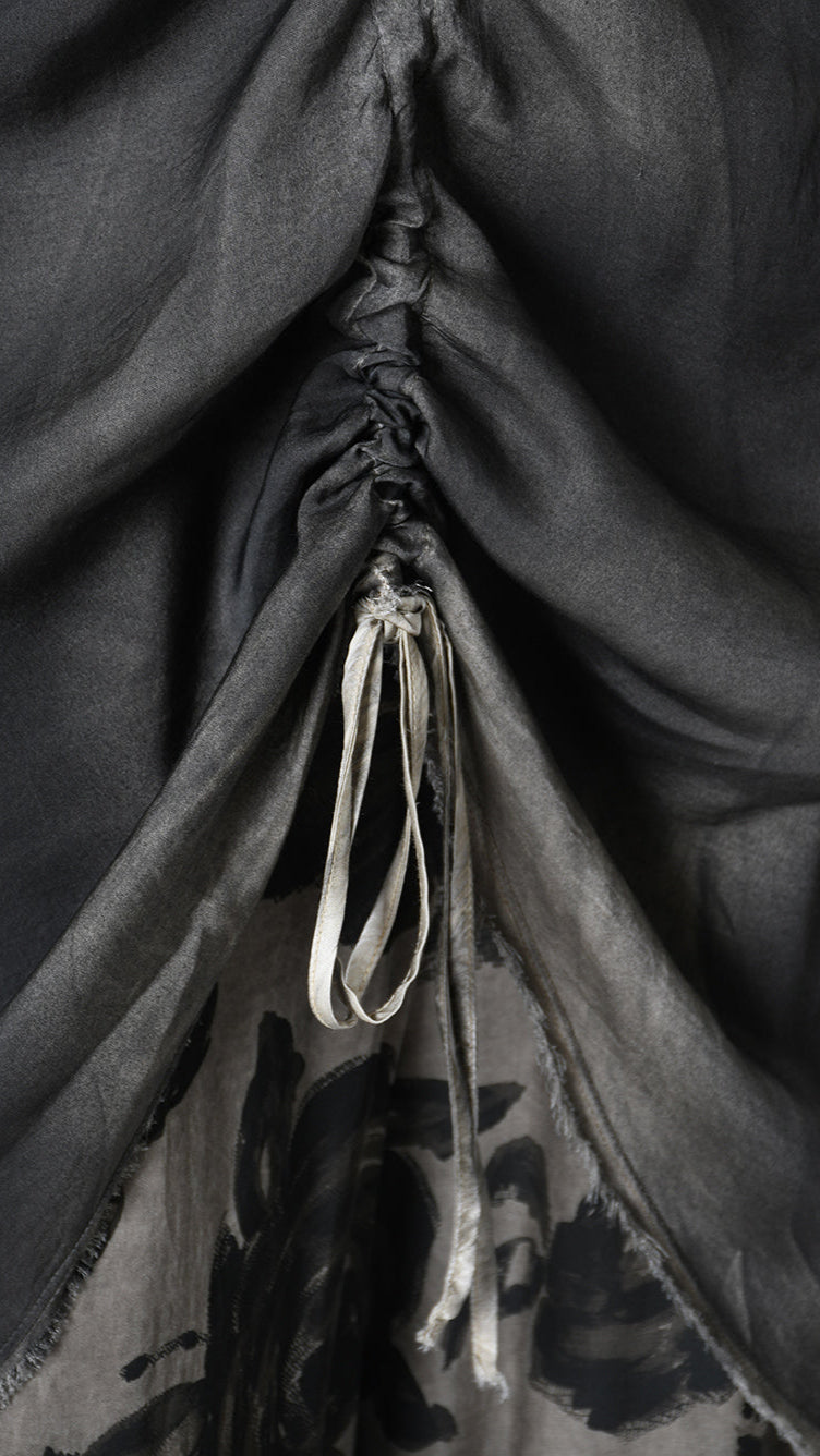 A39B SM45725 DRESS Satin Viscose Green Tuscany - Grey