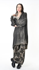 A39B SM45725 DRESS Satin Viscose Green Tuscany - Grey