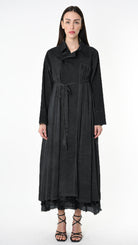 A39B SM45825 TRENCH Gabardine & Viscose Satin Gray Storm - Green - Black