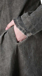 A3B SM46025 REVERSIBLE COAT Cannete Velvet & Viscose Satin Green Tuscany