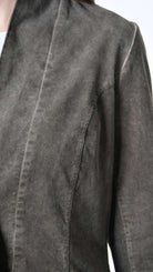 A3B SM46025 REVERSIBLE COAT Cannete Velvet & Viscose Satin Green Tuscany