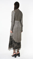 A39B SM461 CARDIGAN Over Cotton Fleece & Viscose Green Tuscany - Grey