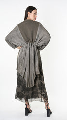 A39B SM461 CARDIGAN Over Cotton Fleece & Viscose Green Tuscany - Grey