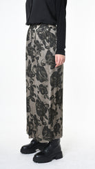 A39B SM46325 TROUSER Printed Satin Viscose Green Tuscany - Grey