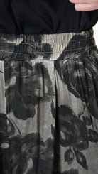 A39B SM46325 TROUSER Printed Satin Viscose Green Tuscany - Grey