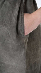 A39B SM46425 Asymmetrical Cotton & Viscose Gabardine GILET Green Tuscany - Grey