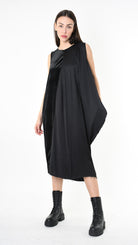 A39B SM46625 DRESS Chenille & Viscose Satin Black