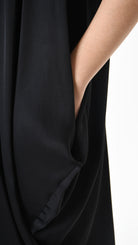A39B SM46625 DRESS Chenille & Viscose Satin Black