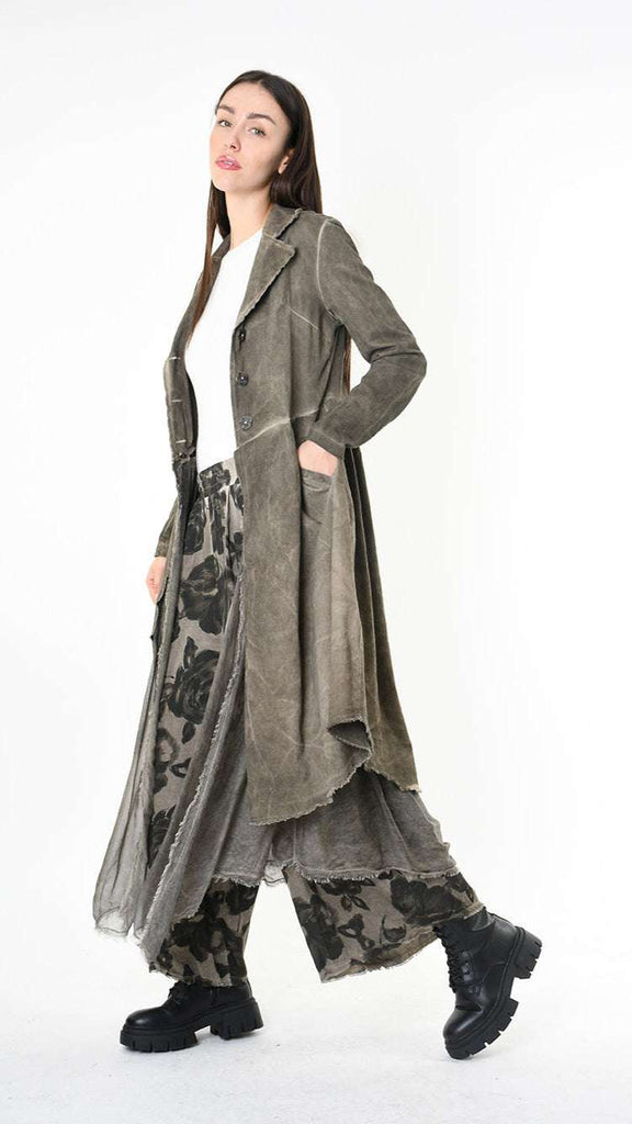 A39B SM47625 JACKET Gabardine & Viscose Silk Green Tuscany