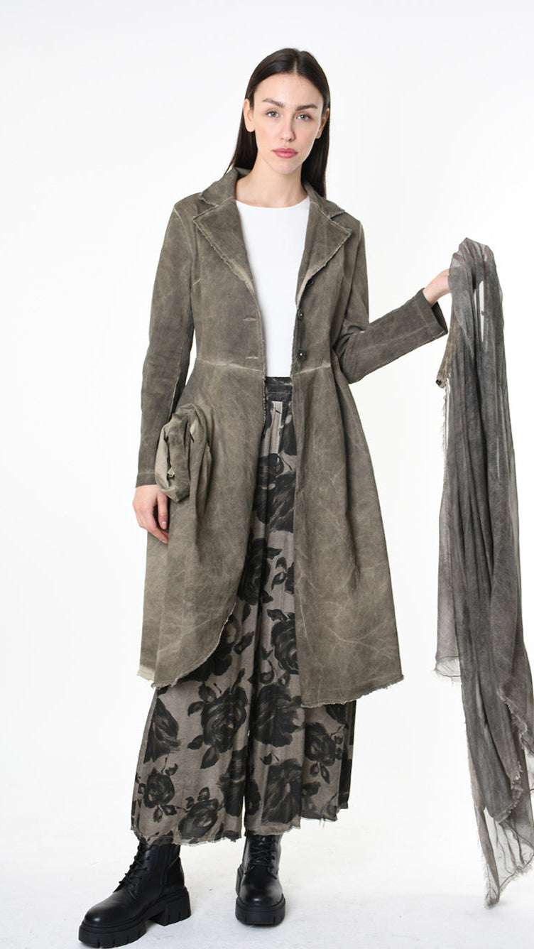 A39B SM47625 JACKET Gabardine & Viscose Silk Green Tuscany