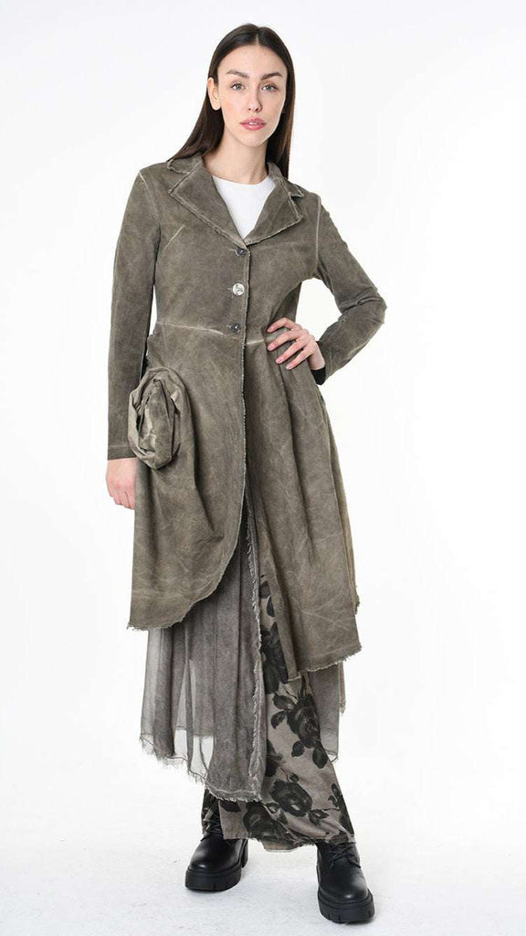 A39B SM47625 JACKET Gabardine & Viscose Silk Green Tuscany