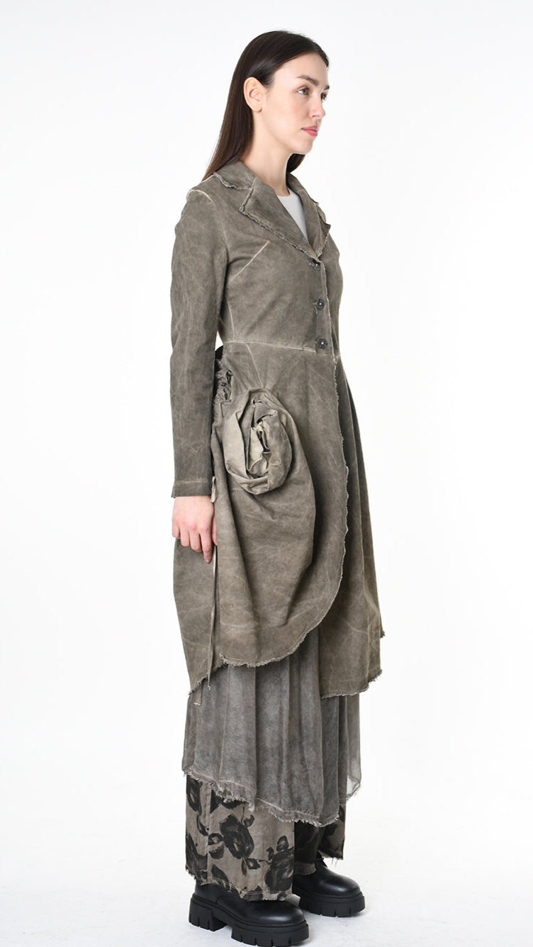 A39B SM47625 JACKET Gabardine & Viscose Silk Green Tuscany