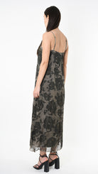 A39B SM48825 DRESS Tencel Viscose Printed Dyed Cold Green Tuscany - Grey