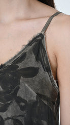 A39B SM48825 DRESS Tencel Viscose Printed Dyed Cold Green Tuscany - Grey