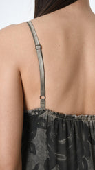 A39B SM48825 DRESS Tencel Viscose Printed Dyed Cold Green Tuscany - Grey