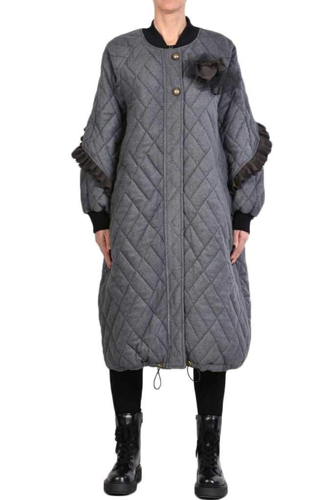 9B SM2625 Long Over Coat Grey