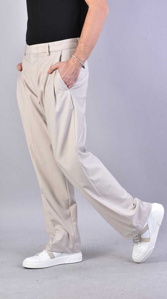 A3 2FLATMU BEIGE - BLACK Wide Fit Trousers 139 Pants trousers men XAGON TEPHRA