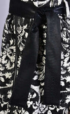 A3 4B LW54923 BLACK WHITE Floral Jacquard Asymmetric Dress