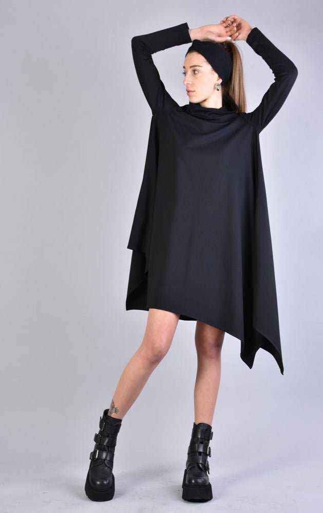 A3 4B LW59523 BLACK Asymmetric Over Dress 263 Dresses Dress Woman LA HAINE INSIDE US TEPHRA