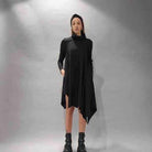 4B LW595 BLACK Asymmetric Over Dress