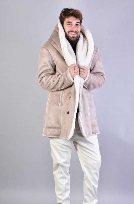 A32P TRECKXA23 SAND Faux Shearling Coat 385 Coats & Jackets Jackets XAGON TEPHRA