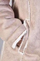 A32P TRECKXA23 SAND Faux Shearling Coat