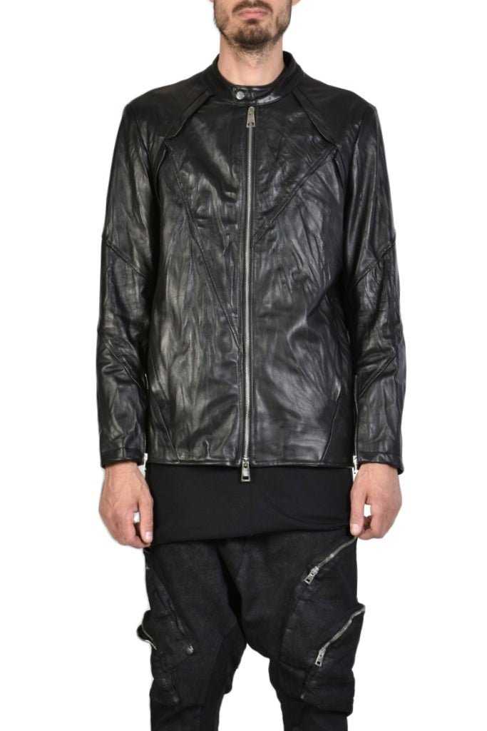 A33B FRECCIA23 BLACK leather sport jacket.