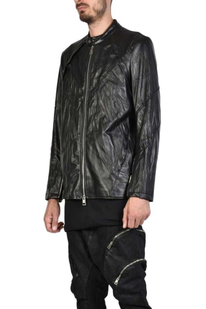 A33B FRECCIA23 BLACK leather sport jacket.