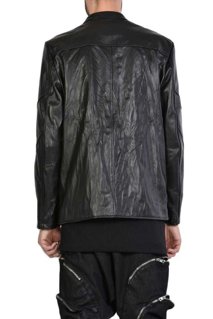 A33B FRECCIA23 BLACK leather sport jacket.