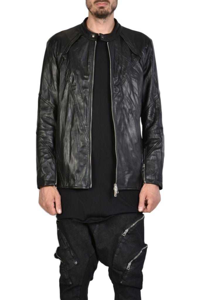 A33B FRECCIA23 BLACK leather sport jacket.