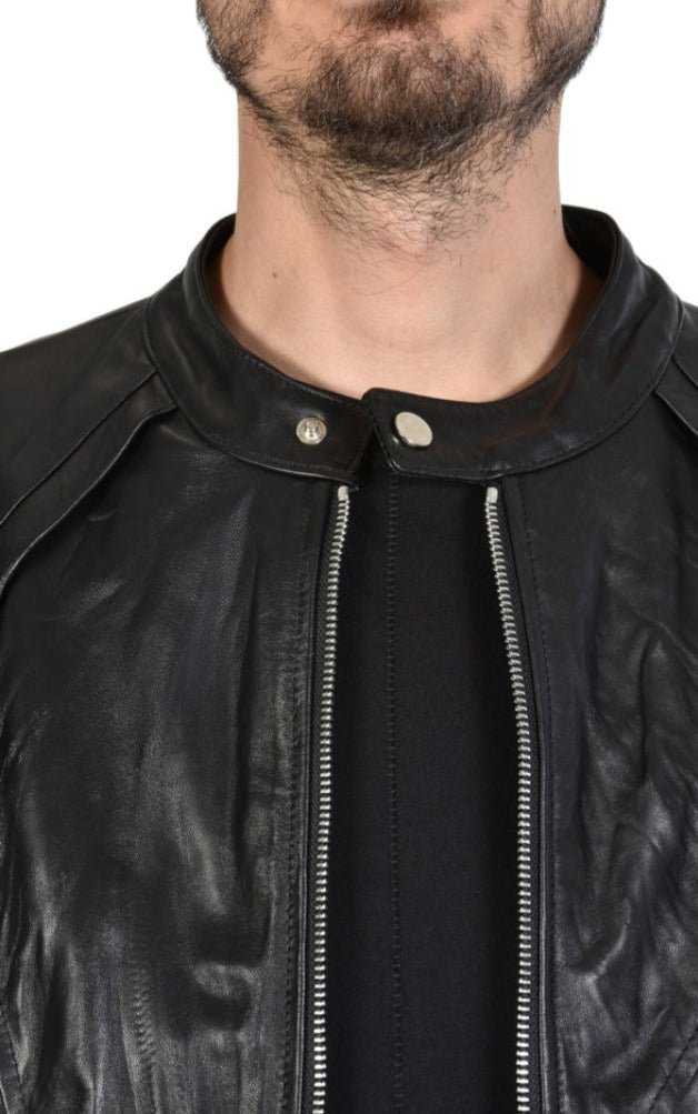 A33B FRECCIA23 BLACK leather sport jacket.