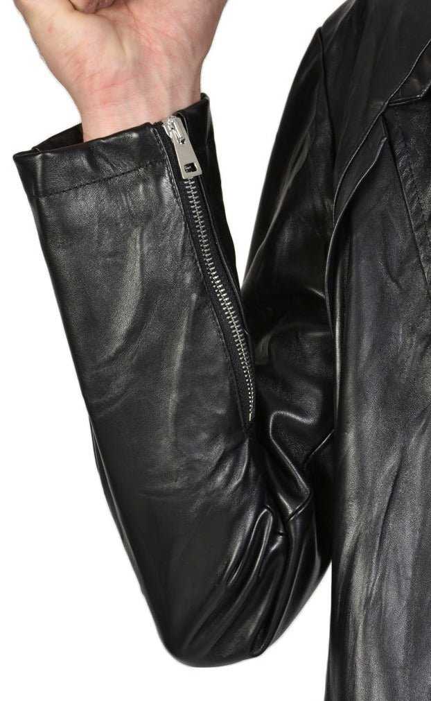 A33B FRECCIA23 BLACK leather sport jacket.