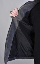 A33B LM04925 BLACK Marmorized Cotton Bull Stretch Jacket