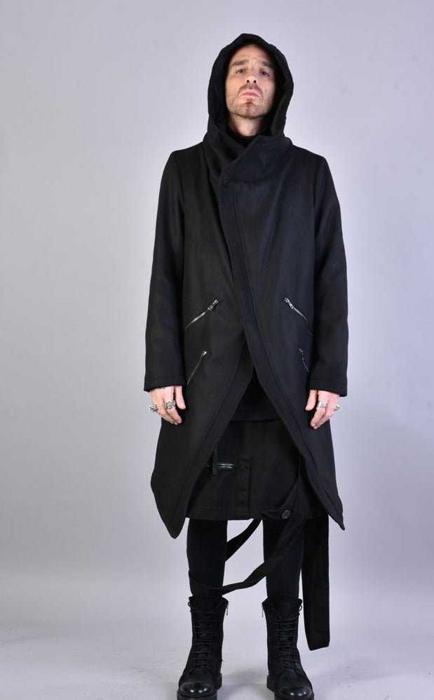 A33B LM066 BLACK Cloth Asymmetric Oversize Coat 352 Coats & Jackets Jackets LA HAINE INSIDE US TEPHRA