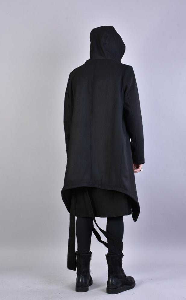 A33B LM066 BLACK Cloth Asymmetric Oversize Coat 352 Coats & Jackets Jackets LA HAINE INSIDE US TEPHRA