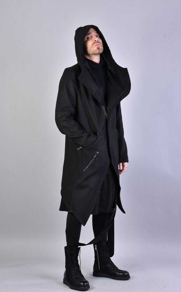 A33B LM066 BLACK Cloth Asymmetric Oversize Coat 352 Coats & Jackets Jackets LA HAINE INSIDE US TEPHRA