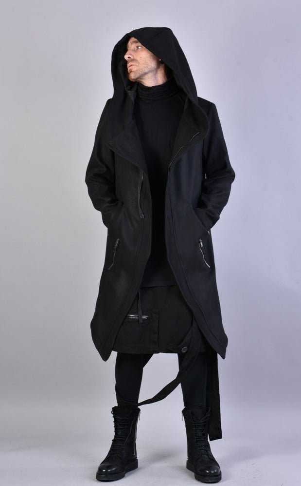 A33B LM066 BLACK Cloth Asymmetric Oversize Coat 352 Coats & Jackets Jackets LA HAINE INSIDE US TEPHRA