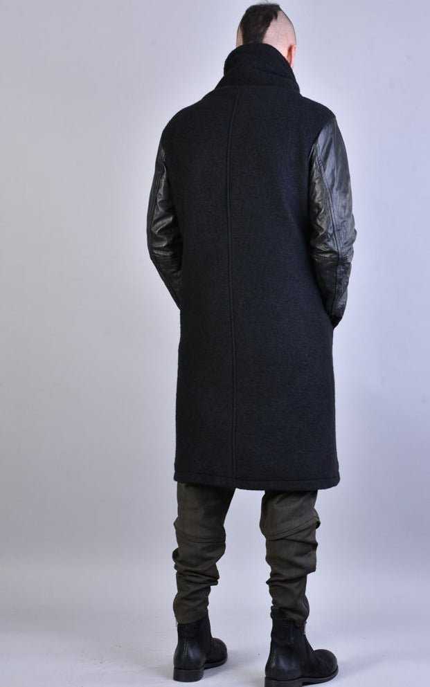 A33B LM067 BLACK Boiled Wool Regular Coat 495 LEATHER JACKET Jackets LA HAINE INSIDE US TEPHRA