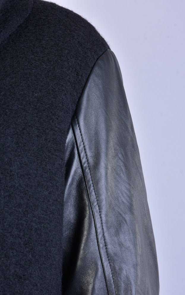 A33B LM067 BLACK Boiled Wool Regular Coat 495 LEATHER JACKET Jackets LA HAINE INSIDE US TEPHRA