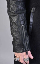 A33B LM067 BLACK Boiled Wool Regular Coat