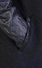A33B LM067 BLACK Boiled Wool Regular Coat