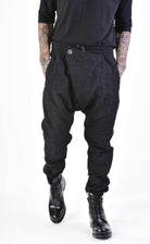 A33B LM13324 TROUSER Regular Woven Cotton Black