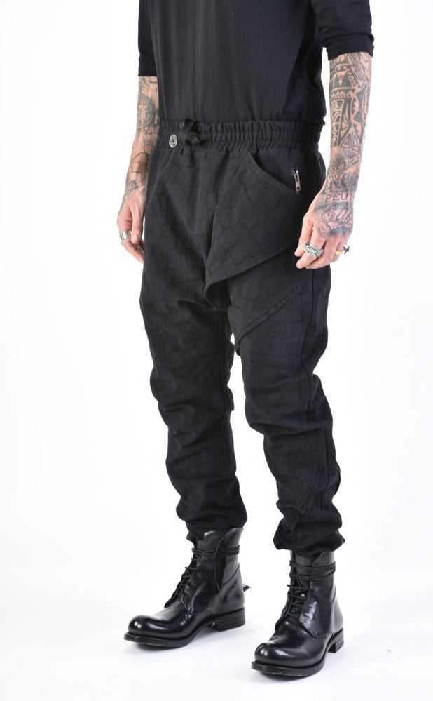 A33B LM13324 TROUSER Regular Woven Cotton Black