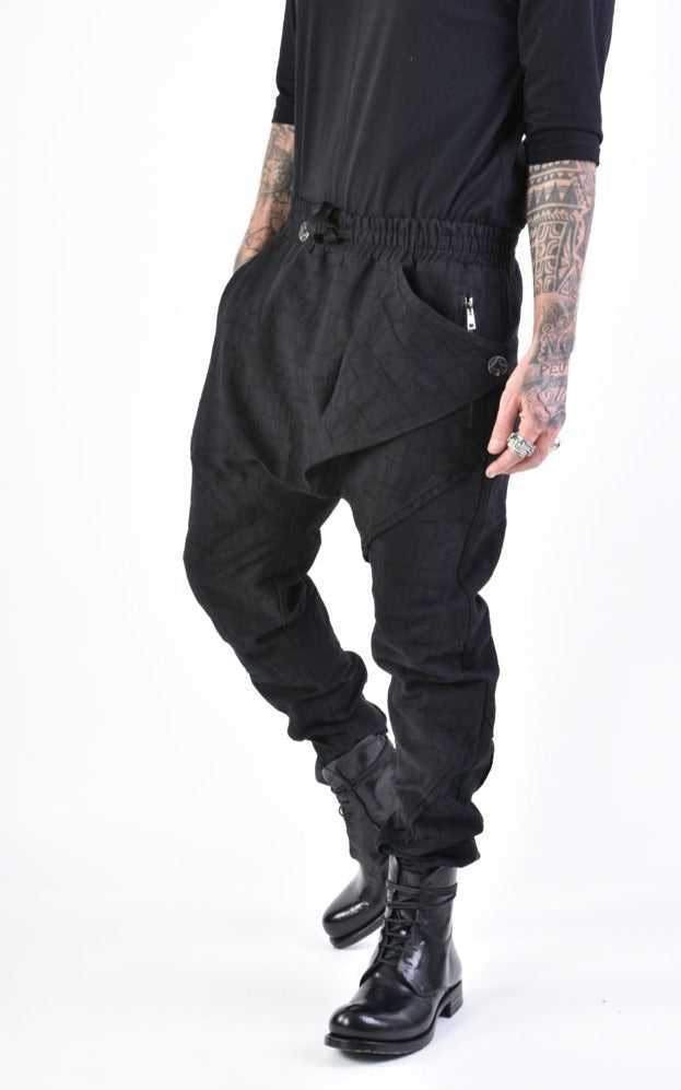A33B LM13324 TROUSER Regular Woven Cotton Black