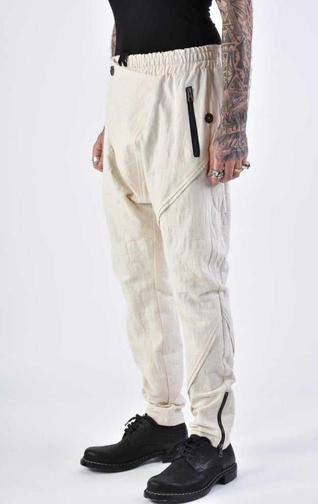 A33B LM13324 TROUSER Regular Woven Cotton Ecru 368 Pants Mens Designer Collection SS24 LA HAINE INSIDE US TEPHRA